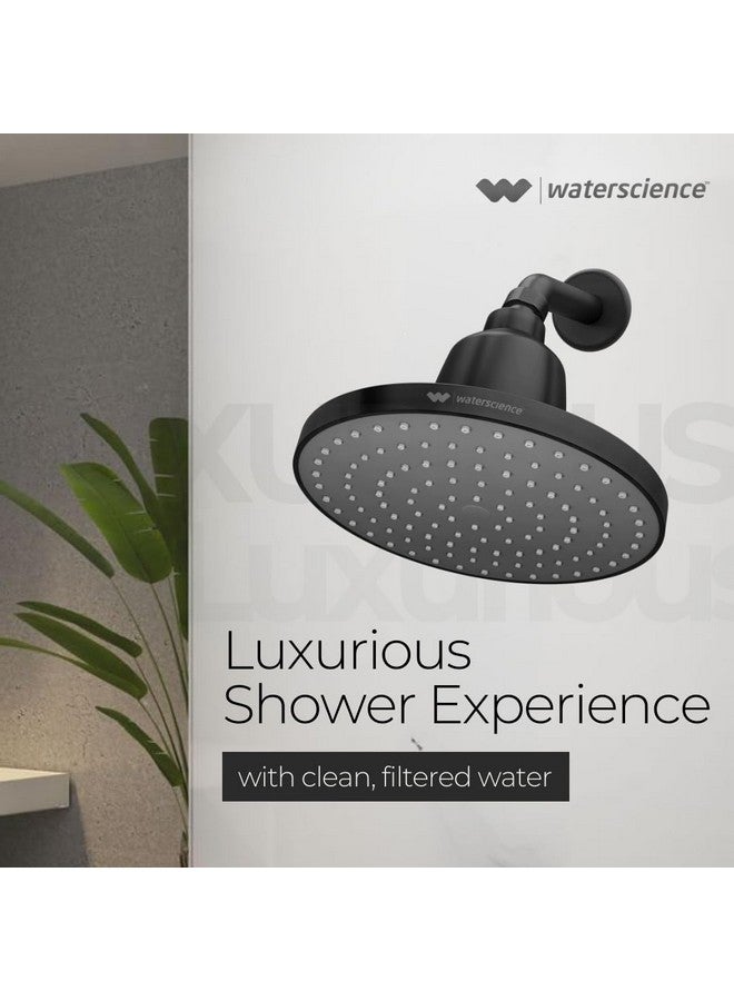 Waterscience Cleo Rain Shower Filter For Hard Water With Shower Arm | 8 Inch Matte Black Shower Head | Water Softener For Bathroom - Abs - Image 4