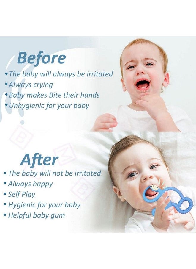 BEMBIKA Baby Teether Toys Monkey Shape Baby Teether Silicone Baby Teether Keys Baby Teether Toothbrush (Blue Color).  - Image 5