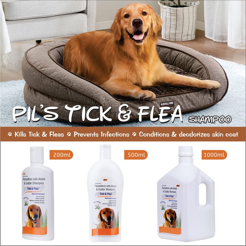 Pil Tick & Flea Dog Shampoo 1000ml | Ditch to Itch Dog Shampoo for Pomeranian, Puppy, Rottweiler Adult, German Shepherd, Labrador and Golden Retriever | Medicated Pet Shampoo for Dogs - Image 4