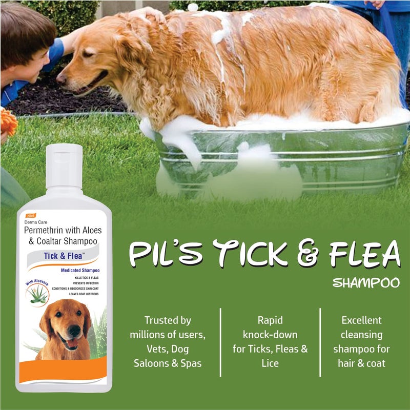 Pil Tick & Flea Dog Shampoo 1000ml | Ditch to Itch Dog Shampoo for Pomeranian, Puppy, Rottweiler Adult, German Shepherd, Labrador and Golden Retriever | Medicated Pet Shampoo for Dogs - Image 3