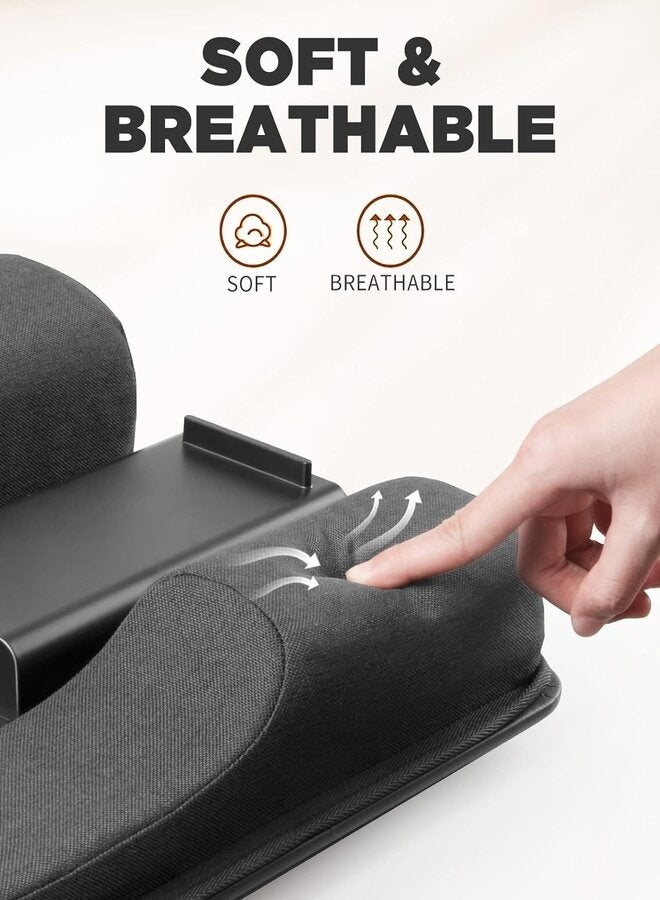 SAIJI Portable Laptop Desk for Bed Fits Up to 17" Laptop Lightweight  with Soft Leather Wrist Pad Storage Drawer - Image 3