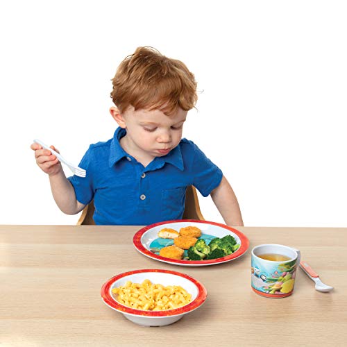 Octonauts 5 Piece Dinnerware Set Red Undersea Includes Reusable Raised Edge Plate Bowl Cup Utensils Durable Break Resistant Melamine BPA Free Dishwasher Safe Gift for Toddlers Boys Girls - Image 3