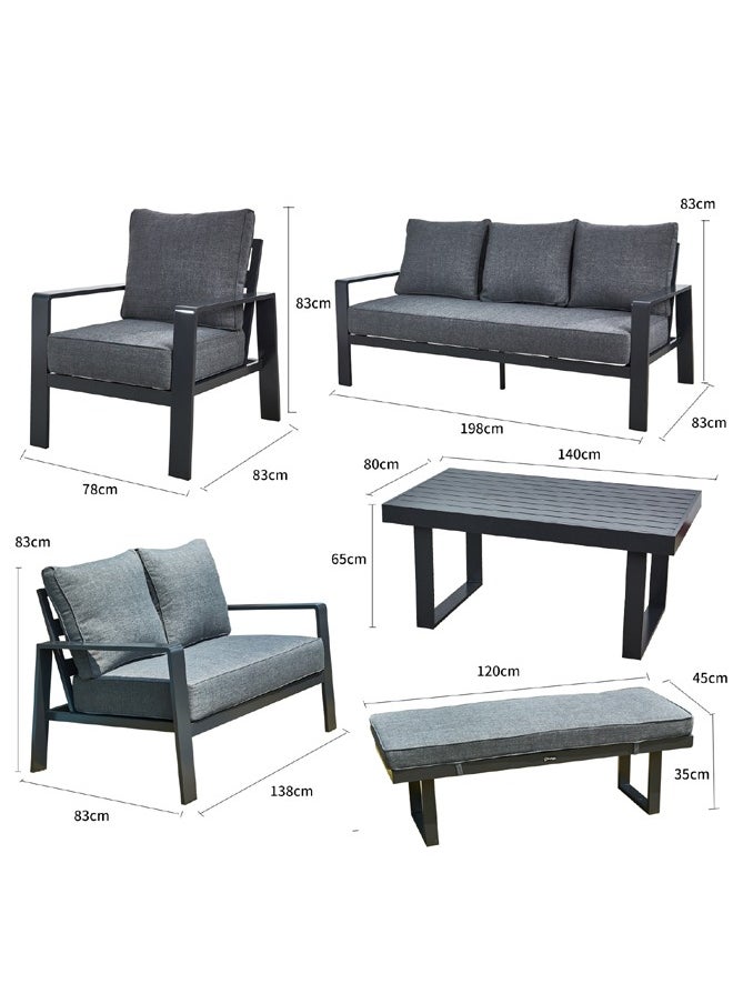 Broyhome Outdoor Furniture Sofa Set 9 Seater Garden Sofa Set For Elegant Living Rooms Modern Design Luxury Furniture For Outdoor Garden  - Image 5