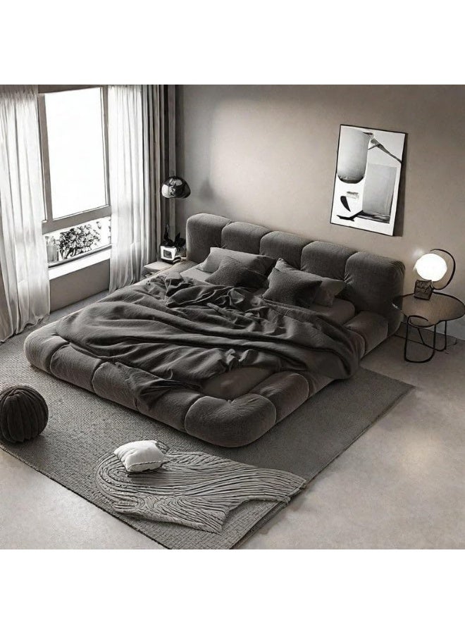 Zayn comforts Modern Velvet Platform Bed Frame in Dark Grey - Image 1