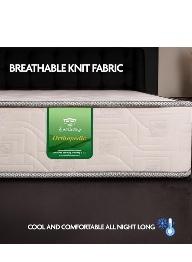 EASELIVING مرتبة أورثوبيديك - مرتبة سرير مزدوجة متوسطة الصلابة بسُمك 24 سم مع قماش قابل للتهوية | مرتبة أورثو بنيل قابلة للعكس مع تخفيف الضغط لجميع أوضاع النوم | ضمان 3 سنوات (120 × 200 سم) - Image 5