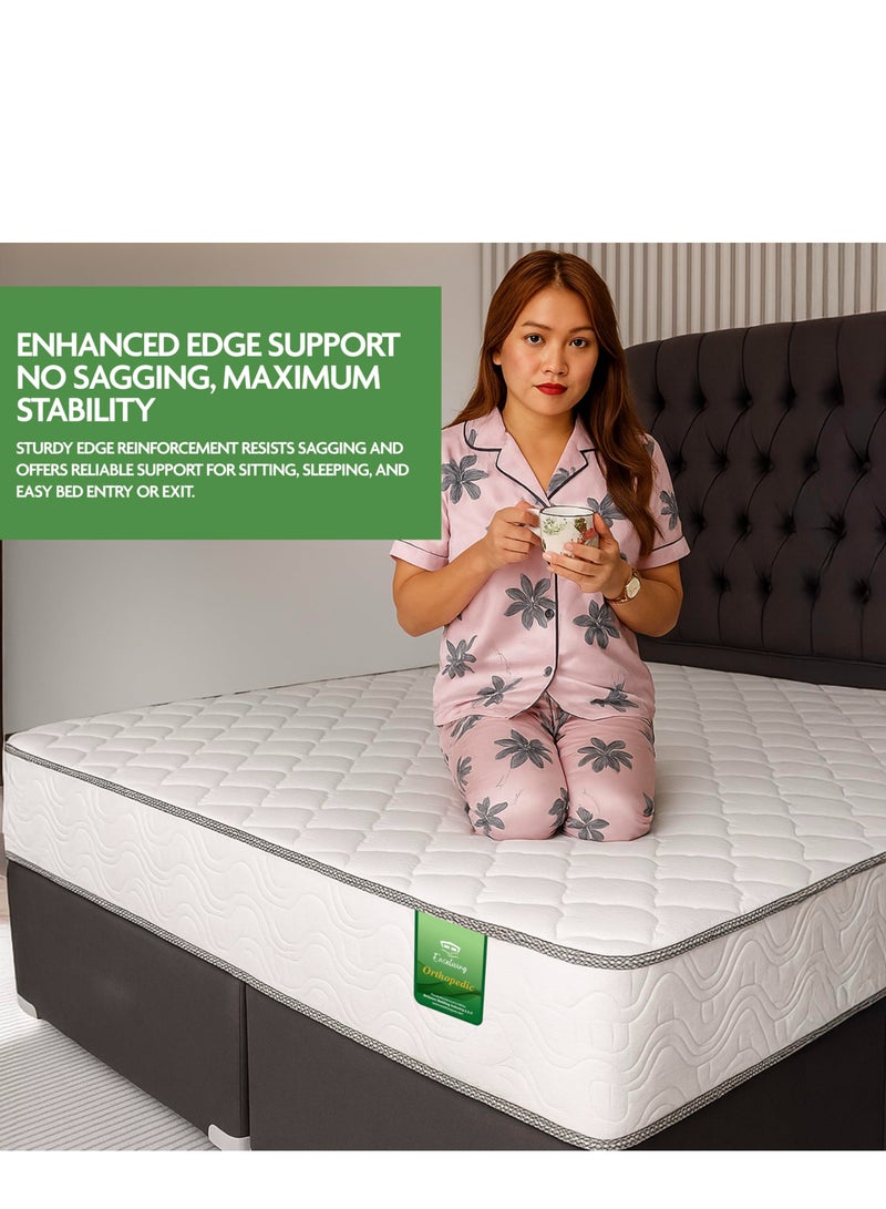 EASELIVING مرتبة أورثوبيديك - مرتبة سرير مزدوجة متوسطة الصلابة بسُمك 24 سم مع قماش قابل للتهوية | مرتبة أورثو بنيل قابلة للعكس مع تخفيف الضغط لجميع أوضاع النوم | ضمان 3 سنوات (120 × 200 سم) - Image 3
