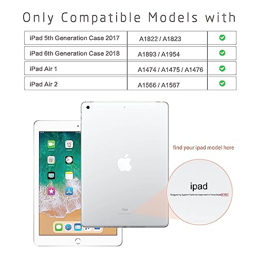 Lokigo Case for iPad 6th/5th Generation 9.7 Inch (2018/2017), iPad Air 2/Air 1 Case for Boys Girls, 9.7 Inch iPadCase Fit for 6th Gen Cover Adjustable Viewing Angles Auto Wake/Sleep, Colord Cats - Image 2