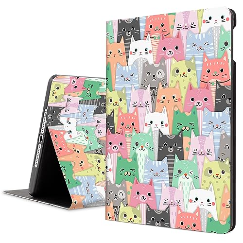 Lokigo Case for iPad 6th/5th Generation 9.7 Inch (2018/2017), iPad Air 2/Air 1 Case for Boys Girls, 9.7 Inch iPadCase Fit for 6th Gen Cover Adjustable Viewing Angles Auto Wake/Sleep, Colord Cats - Image 1