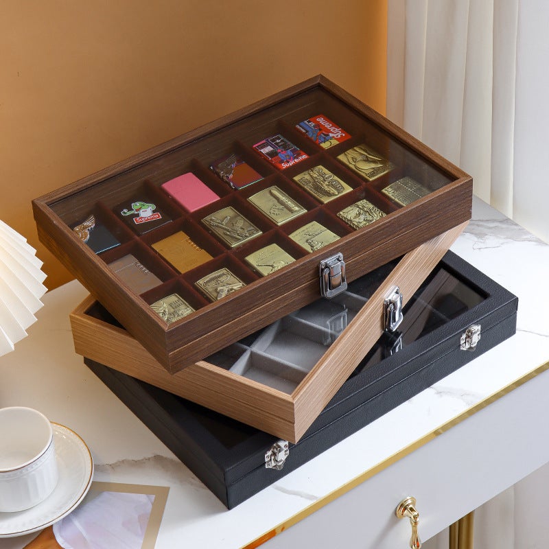 Lighter Storage Box Windproof Lighter Display Stand Collection Box Exhibition Display Transparent Dustproof Large Capacity With Lid - Image 2