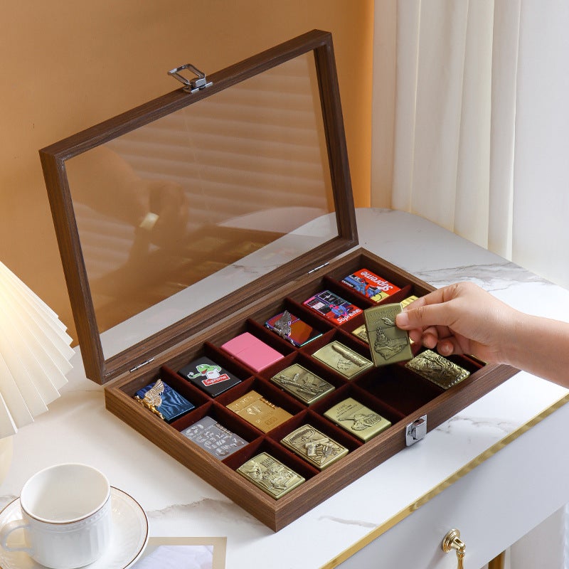 Lighter Storage Box Windproof Lighter Display Stand Collection Box Exhibition Display Transparent Dustproof Large Capacity With Lid - Image 4