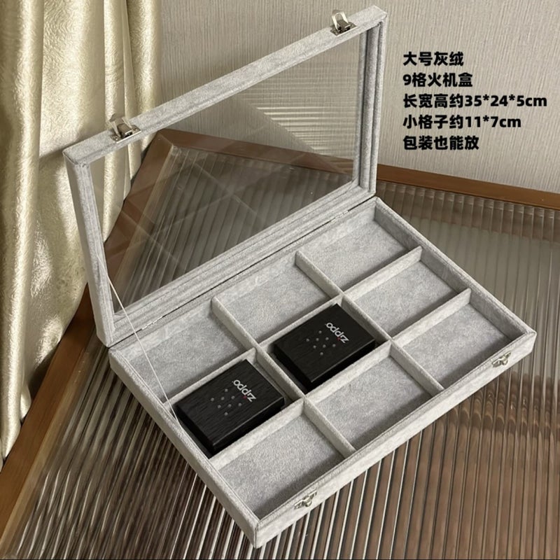 Lighter Storage Box Windproof Lighter Display Stand Collection Box Exhibition Display Transparent Dustproof Large Capacity With Lid - Image 1