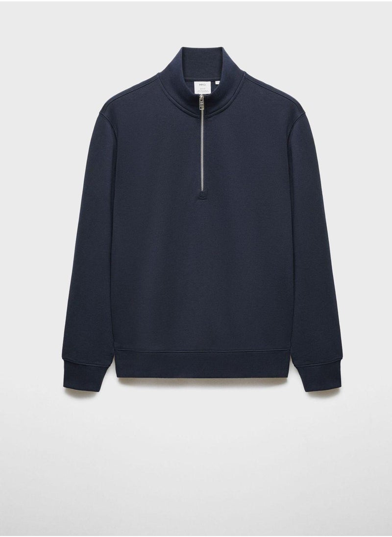 Mango Man - Zip Detail Sweatshirt - Image 1