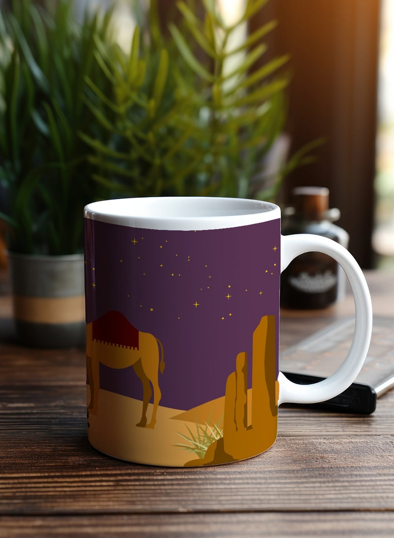 لوحة كوب ١١ أونصة من السيراميك بتصميم هلال رمضان - Image 2