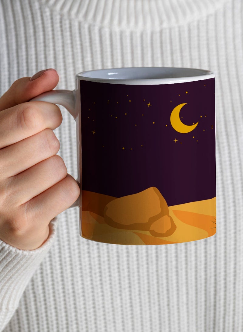 لوحة كوب ١١ أونصة من السيراميك بتصميم هلال رمضان - Image 3