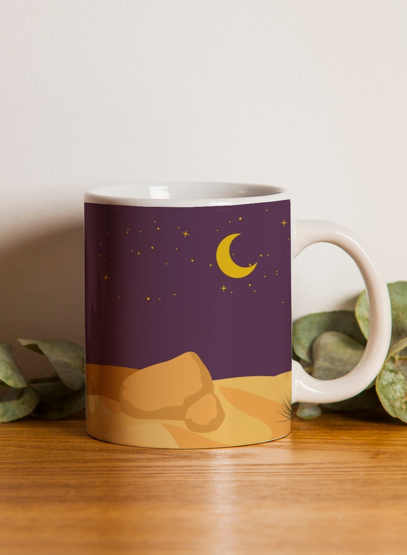 لوحة كوب ١١ أونصة من السيراميك بتصميم هلال رمضان - Image 1