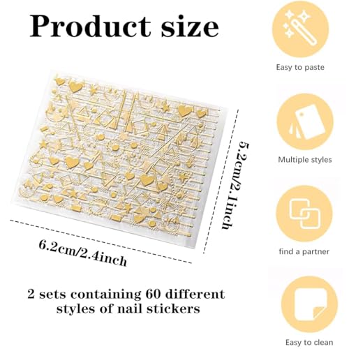 XFSAFDM 30 Sheets Nail Stickers, Metallic Nail Art Stickers with Aurora Silver Design, Self-Adhesive Nail Decals for DIY Nails Art, Stick On Nails for Women, Girls, Parties, Weddings, Concerts - Image 2