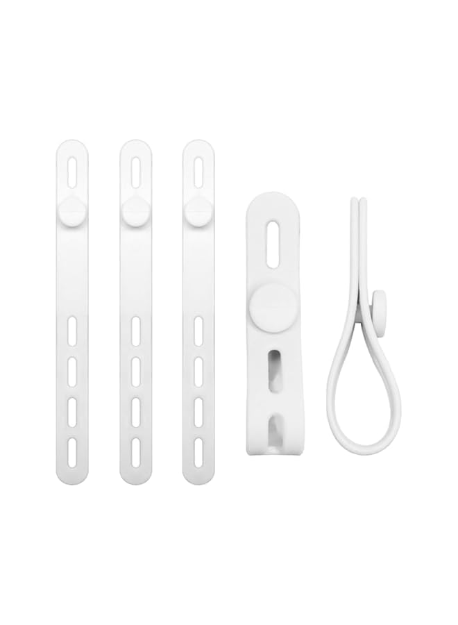 Green Tiger Silicone Cable Ties 10-Pack – Reusable Cord Organizers with Lock Buckle, Adjustable & Washable Wire Straps for Home, Office, Travel, and Electronics white - Image 3