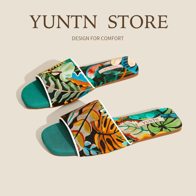 Yuntu Women's Breathable Anti-Slip Cloth Slippers for Indoor - Image 2