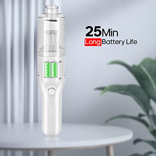 Auloea Wireless Mini Car Vacuum Cleaner(400g) Portable Rechargeable,Handheld Vacuums, Mini but Mighty Dust Busters Cordless Rechargeable,Hand Held Vac for Car/Desk V06/white - Image 4