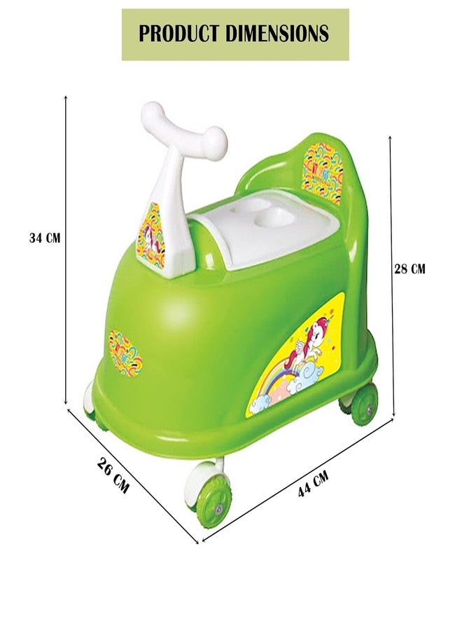RPC99 Scotty Shape Potty Training seat with Easy Grip Handles, Wheels, Non toxic Material Comfortable seat for 2+ years Kids (Green) - Image 2