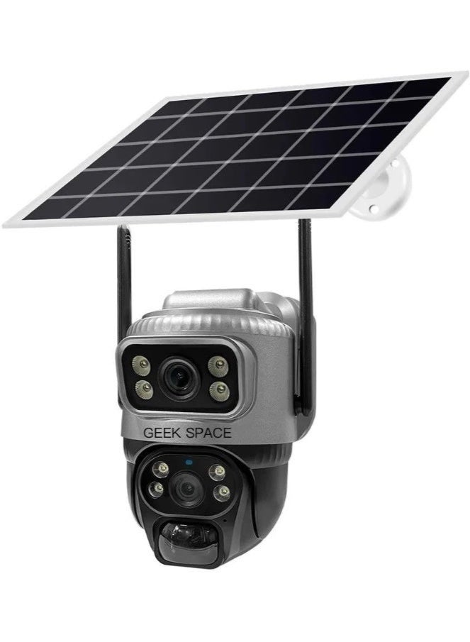 ELTRAZONE V380 Pro Dual-Lens Solar Security Camera – 4G Wireless, Pan-Tilt Control, AI Tracking, Full-Color Night Vision, Motion Alerts, IP66 Waterproof Outdoor Surveillance, Black - Image 1