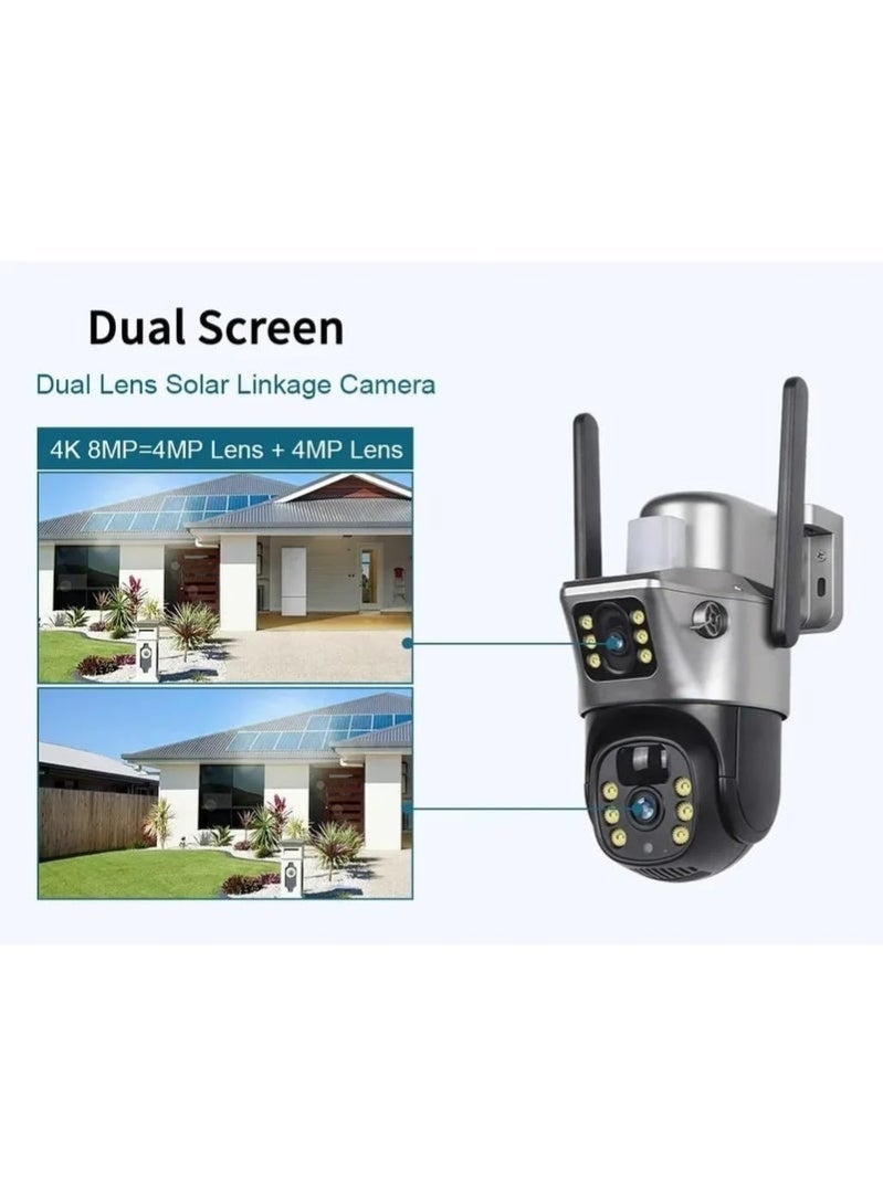 ELTRAZONE V380 Pro Dual-Lens Solar Security Camera – 4G Wireless, Pan-Tilt Control, AI Tracking, Full-Color Night Vision, Motion Alerts, IP66 Waterproof Outdoor Surveillance, Black - Image 3