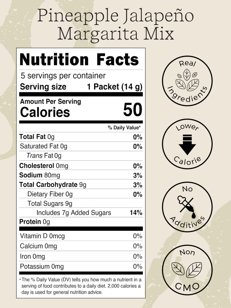 Mixxers Spicy Pineapple Jalapeno Margarita Premium Cocktail Mix Packets, Easy On the Go Vegan & Gluten Free Mixers, 5 Count (Pack of 1) - Image 3