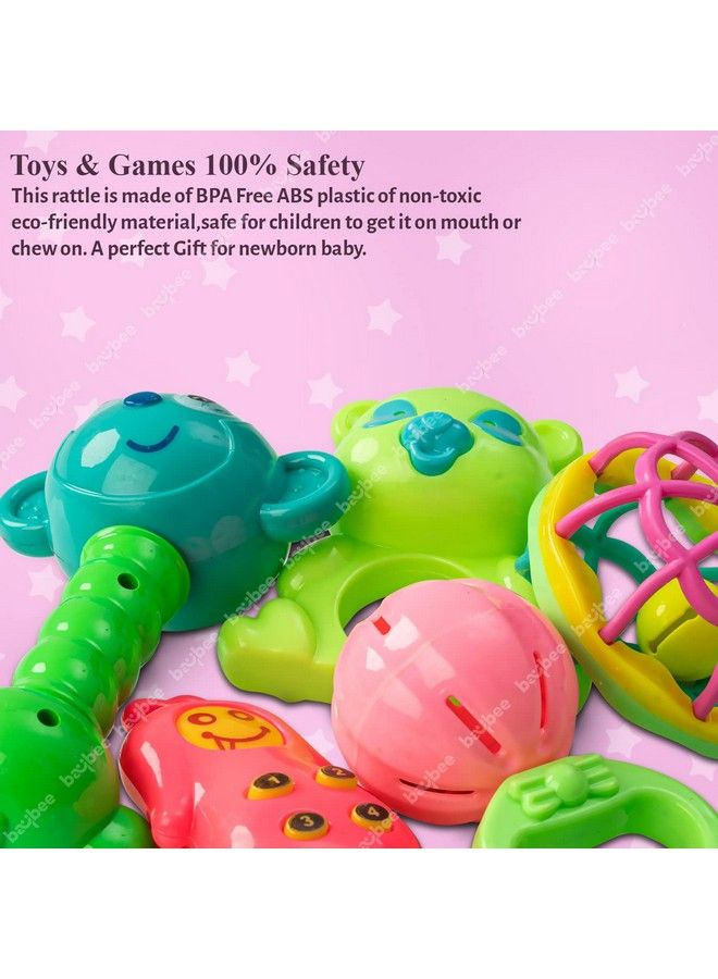 BAYBEE مجموعة ألعاب رنين للأطفال 5 قطع للأطفال من 0 إلى 6 أشهر غير سامة مجموعة رنين جذابة 5 قطع بحواف ناعمة؛ هدايا للمواليد الجدد؛ مجموعة رنين للأطفال من 0 إلى 6 أشهر ولد بنت (رنين I) - Image 5