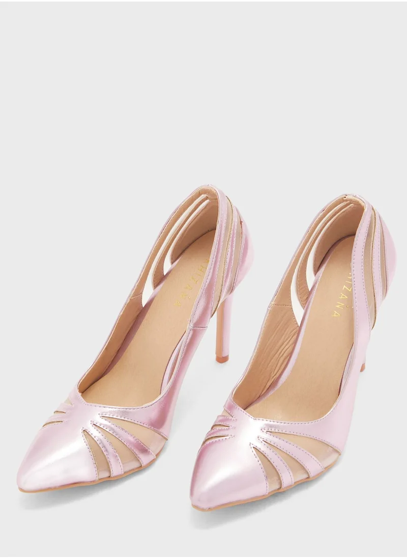 Khizana Cutout Detail Pointed Pump