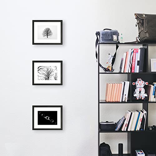 VIOLABBEY 8x10 Picture Frame Black Set of 2, Photo Frame 5 by 7 Inch with Mat or 8x10 Inch without Mat, Wall or Tabletop Display, Semi Tempered Glass - Image 5