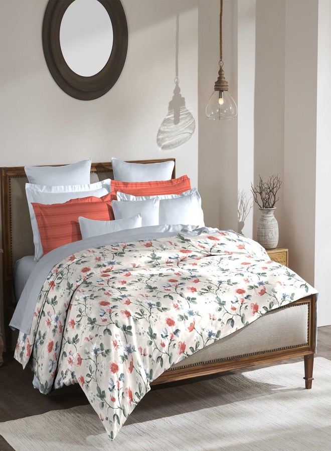 Trident Bedsheet for Double Bed, 210 TC 100% Cotton bedsheet Set (1 King Bedsheet and 2 Standard Pillow Covers) Super Soft, House of Bloom Collection-Flora Archive - Image 2