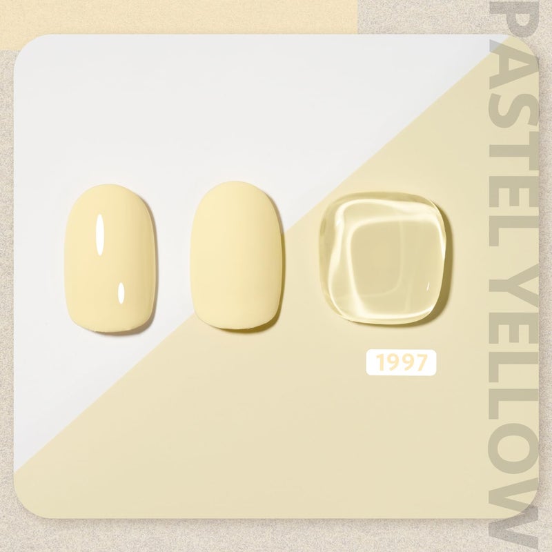 GAOY Pastel Yellow Gel Nail Polish, 16ml Soak Off Gel Polish, UV Light Cure for Nail Art DIY Manicure at Home, 1997 Pastel Yellow - Image 2