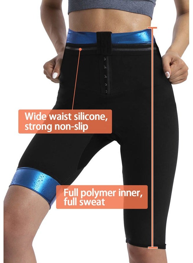 QZSH Sauna Pants Women Sweat Capris Slimming Leggings,Mesh Crotch,High Waist Workout Body Shaper Suits - Image 4