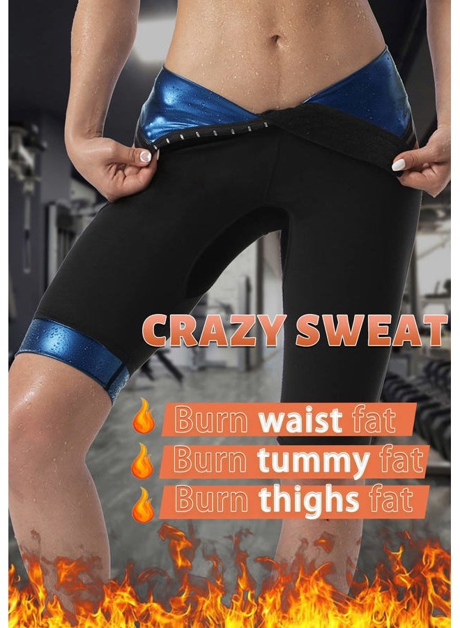 QZSH Sauna Pants Women Sweat Capris Slimming Leggings,Mesh Crotch,High Waist Workout Body Shaper Suits - Image 2