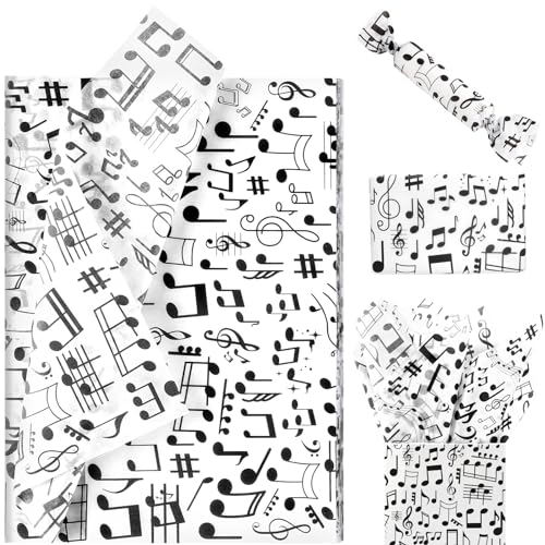 Bolsome 100 Sheets 20 14 Inches Musical Note Tissue Paper Music Design Gift Wrapping Tissue for Birthday Baby Shower Wedding Christmas Music Concert 50s Theme Party DIY Craft - Image 2