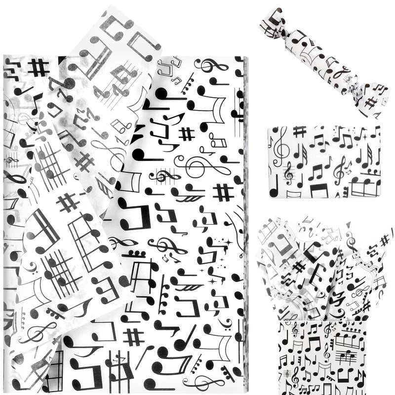 Bolsome 100 Sheets 20 14 Inches Musical Note Tissue Paper Music Design Gift Wrapping Tissue for Birthday Baby Shower Wedding Christmas Music Concert 50s Theme Party DIY Craft - Image 3