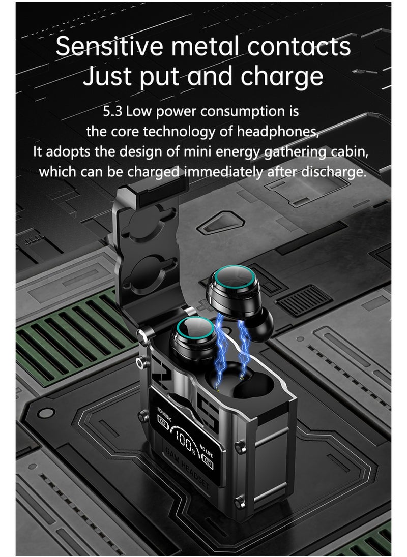 Concretization - In Ear Bluetooth Earbuds,In-ear Earphones, Wireless Bluetooth 5.3,180Hour Battery Life, 3 Hours of Music Playback on a 15-Minute Charge, Compact and Comfortable, IP7 Dust and Splash-Resistance - Silver - Image 1