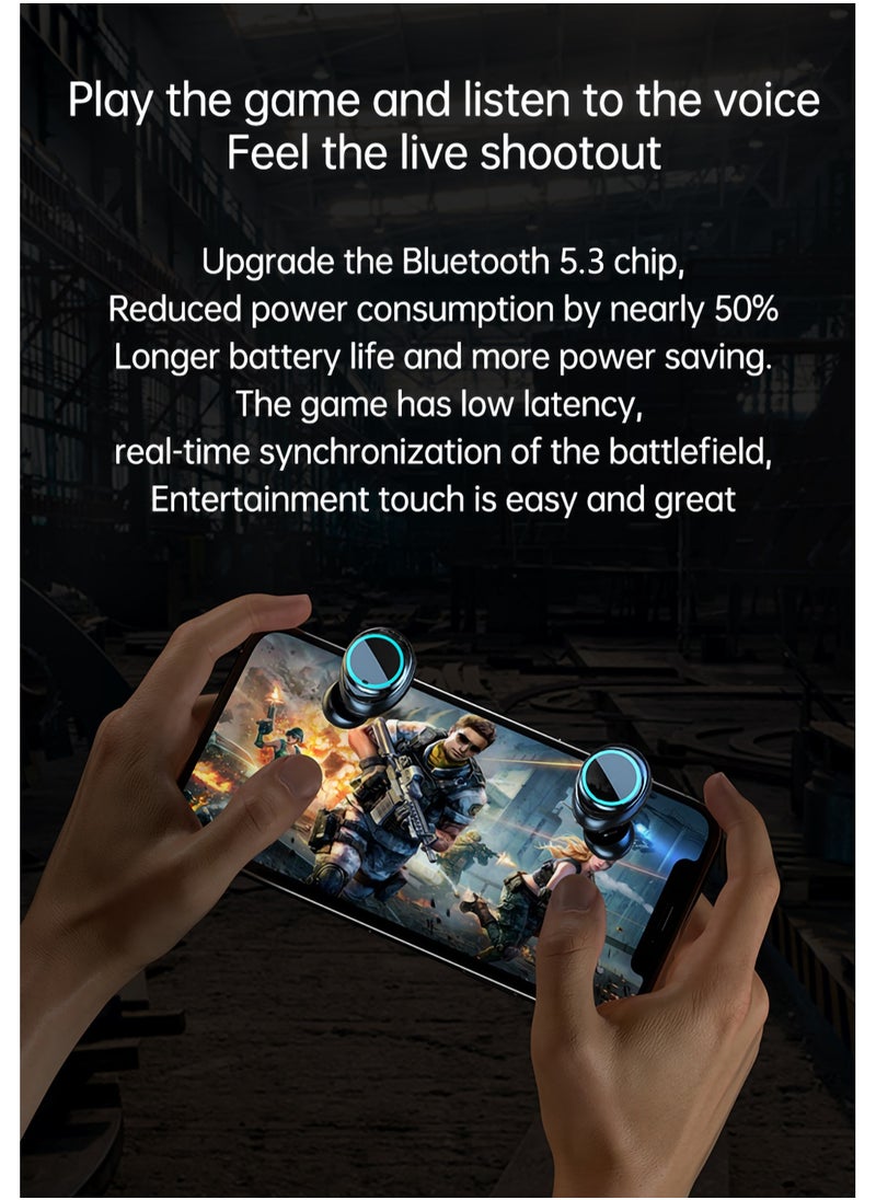 Concretization - In Ear Bluetooth Earbuds,In-ear Earphones, Wireless Bluetooth 5.3,180Hour Battery Life, 3 Hours of Music Playback on a 15-Minute Charge, Compact and Comfortable, IP7 Dust and Splash-Resistance - Silver - Image 1