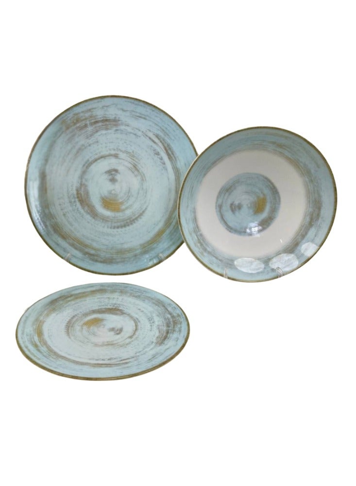 طقم عشاء بورسلين 18ق يستخدم داخل الميكرويف و غسالة الأطباق ماركة لوتس...