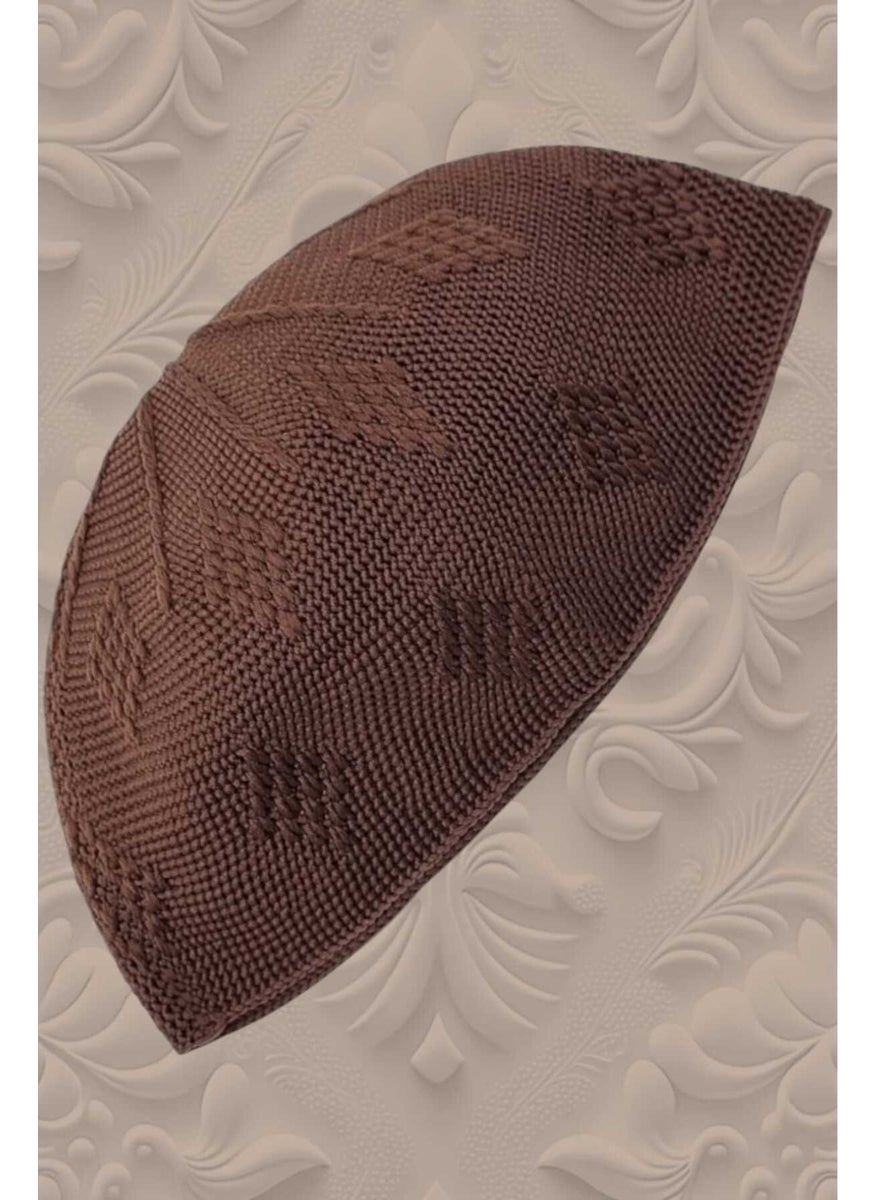 Hızırım Woven Knitted Patterned Skullcap Quality Prayer Cap  - Image 3