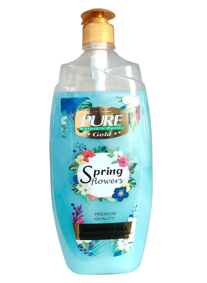 PURE Shower Gel Balanced Body Cleanser With Spring Flowers 1000 g - Image 2