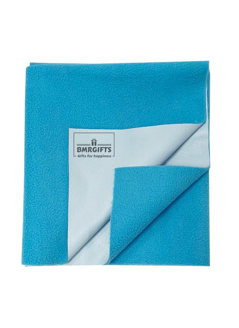 BMRGIFTS BMRGIFTS Cotton Extra Absorbent Waterproof Quick Dry Sheet for Baby Washable Bed Mattress Protector Sheet for Toddler Children Pack of 3 Large Size 100x140 cm Sea Green Royal Blue Sky Blue  - Image 3