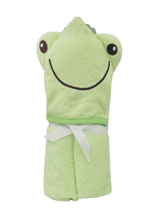 Kradyl Kroft 100% Cotton Baby Hooded Bath Towel with Bath Loofah | Soft Absorbent Cotton Bath Towels for Baby (Froggy) - Image 3