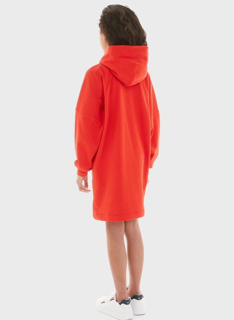 TOMMY HILFIGER Kids Logo Hoodie Dress