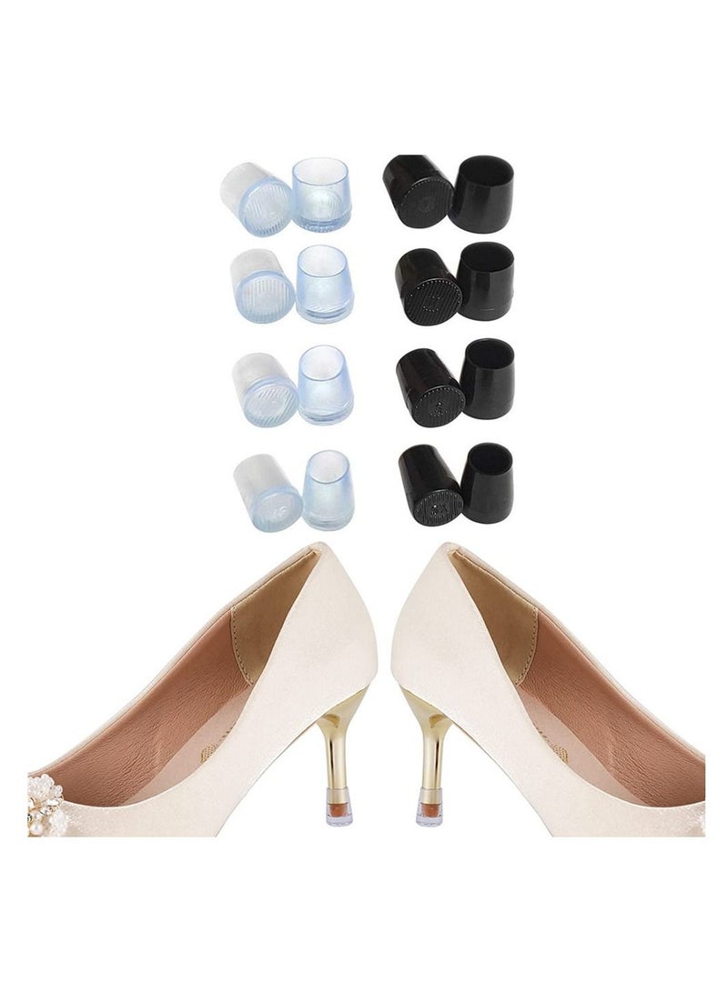 8 Pairs 4 Sizes High Heel Protector Heel Repair Caps Covers Tips Grass Stoppers - Image 1