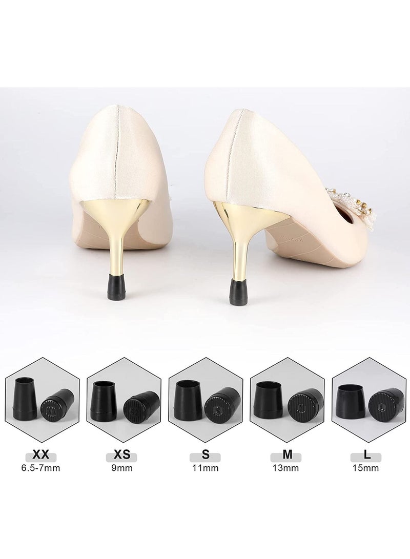 8 Pairs 4 Sizes High Heel Protector Heel Repair Caps Covers Tips Grass Stoppers - Image 2