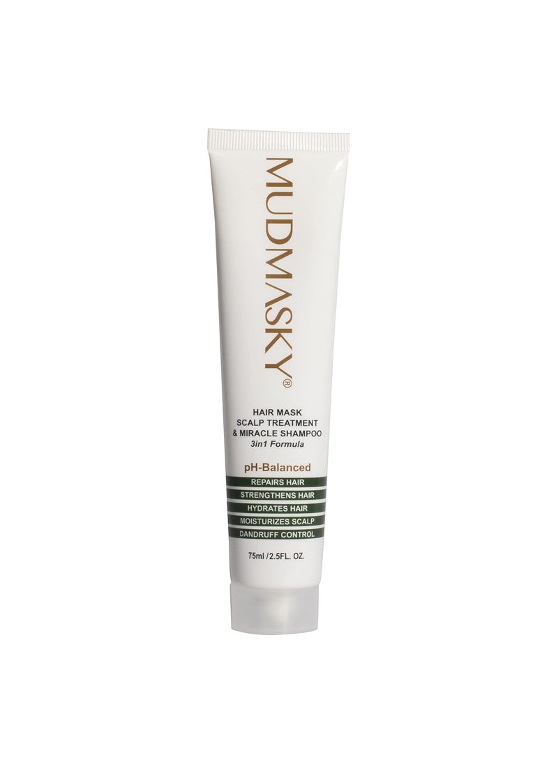 MUDMASKY - MUDMASKY Hair Mask Scalp Treatment & Miracle Shampoo 3in1 75ml / 2.5FL. OZ. - Image 1
