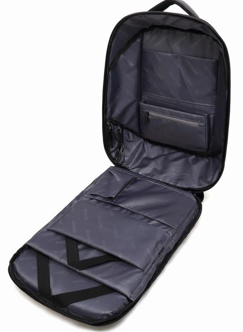 داتا زون شنطة لابتوب مقاس 15.6 بوصة لون أزرق مضادة للسرقة حقيبة ظهر عصرية ومريحة مع منفذ شحن USB مثالية للاستخدام اليومي والتنقل - Image 4