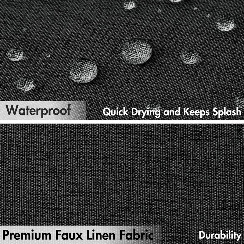 MIULEE 84" Long Scalloped Shower Curtain Linen Textured with 12 Metal Hooks Cute Extra Long Heavy Duty Washable Waterproof Cloth Halloween Shower Curtains with Black Border for Bathroom Hotel,Black - Image 4