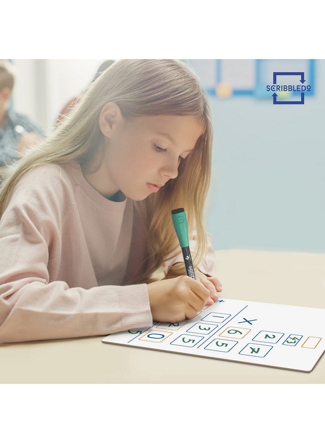 سكريبل دو لوح ضرب طويل قابل للمسح من سكريبليدو، مقاس 9×12 بوصة، لوح أبيض مزدوج الجوانب، مع خاصية ضرب 2×1 و2×2، مناسب للمنزل والمدرسة والفصول الدراسية والأطفال والطلاب، أدوات رياضية، لوح لاب توب - Image 2